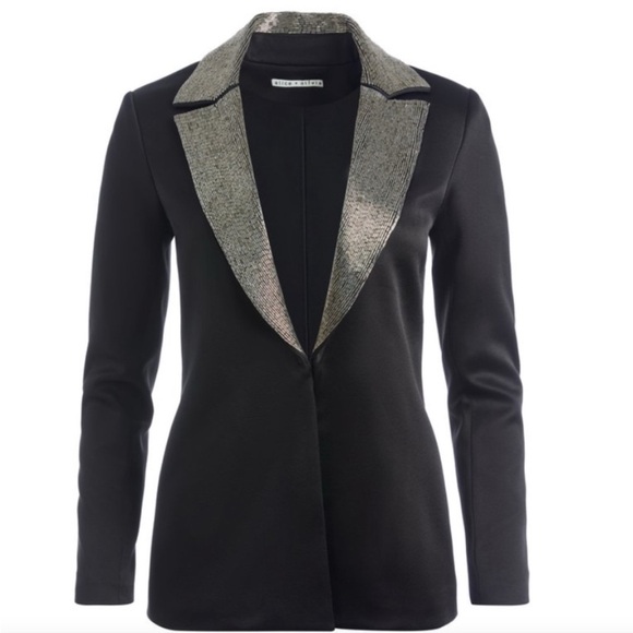 Alice + Olivia Eve Embellished Lapel Blazer Size Xtra Small - Picture 14 of 16